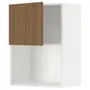 IKEA METOD МЕТОД, навесной шкаф для СВЧ-печи, белый / Имитация коричневого ореха, 60x80 см 195.189.22 фото