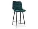Барный стул бархатный, хокер SIGNAL CHIC H-2 Velvet, Bluvel 78 - зеленый фото thumb №9