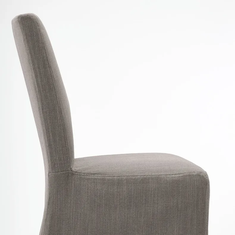 IKEA BERGMUND БЕРГМУНД, стул с чехлом средней длины, черный / нольгага серый / бежевый 993.860.98 фото №3