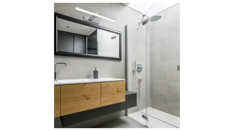 BRW Настінний світлодіодний металевий світильник для ванної кімнати Splash сріблястий 086738 фото №6