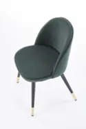 Кухонний стілець HALMAR K315, ніжки - чорний / золотий, оббивка - зелений фото thumb №6