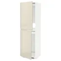 IKEA METOD МЕТОД, висока шафа для холодильнка / морозил, білий / Voxtorp високий глянець світло-бежевий, 60x60x200 см 591.435.68 фото thumb №1