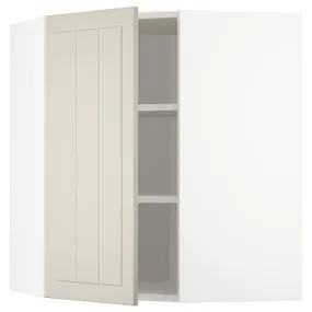 IKEA METOD МЕТОД, угловой навесной шкаф с полками, белый / Стенсунд бежевый, 68x80 см 294.079.71 фото