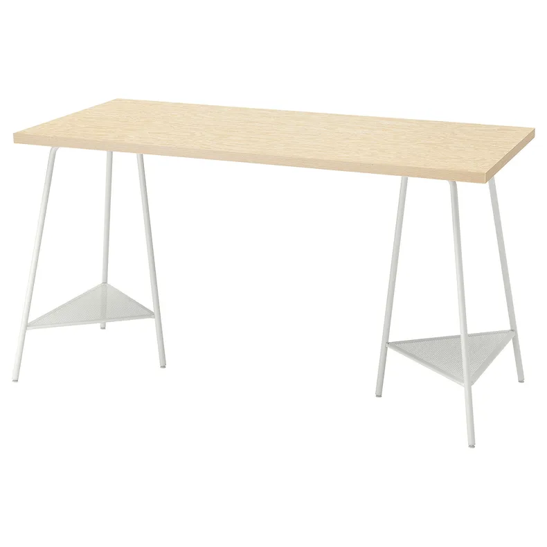 IKEA MITTCIRKEL МИТТЦИРКЕЛЬ / TILLSLAG ТИЛЛЬСЛАГ, письменный стол, яркий сосновый / белый эффект, 140x60 см 095.087.54 фото №1
