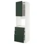 IKEA METOD МЕТОД / MAXIMERA МАКСІМЕРА, висока шафа д/духов з дверц/3 шухл, білий / Хавсторп темно-зелений, 60x60x220 см 395.567.67 фото