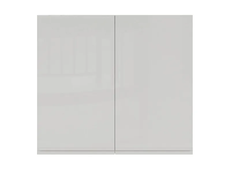 BRW Шкаф кухонный верхний Sole 80 см с отводом двухдверный светло-серый глянец, альпийский белый/светло-серый глянец FH_GC_80/72_L/P-BAL/XRAL7047 фото №1