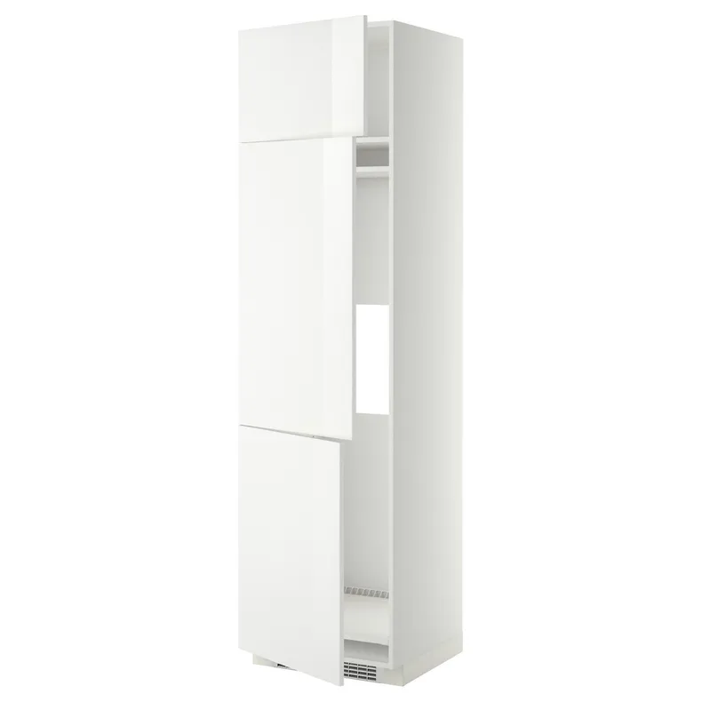 IKEA METOD МЕТОД, высокий шкаф д / холод / мороз / 3 дверцы, белый / Рингхульт белый, 60x60x220 см 794.688.77 фото №1