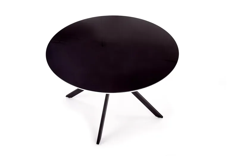 Стол кухонный круглый HALMAR AVELAR 120x120 см, столешница - черная/белая, ножки - черные фото №8