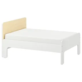 IKEA SLÄKT СЛЕКТ, каркас ліжка з рейковою основою, білий / береза, 80x200 см 693.266.09 фото