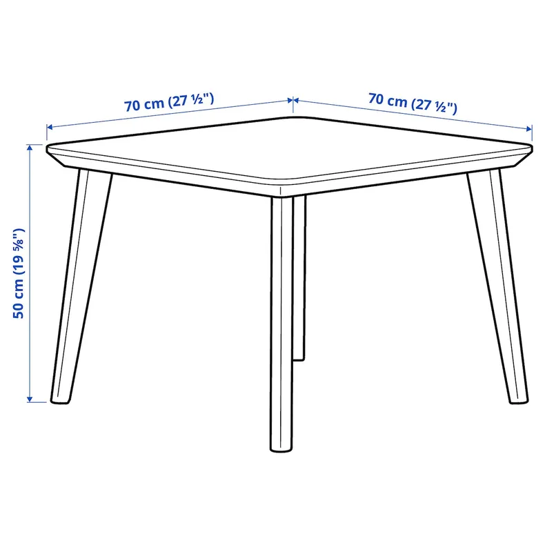 IKEA LISABO ЛИСАБО, журнальный стол, ясеневый шпон, 70x70 см 902.976.57 фото №7