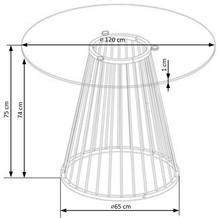 Стол на кухню HALMAR LIVERPOOL 120x120 см, столешница - прозрачная, ножки - золото фото №11