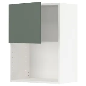 IKEA METOD МЕТОД, шафа навісна для мікрохвильової печ, білий / БОДАРП сіро-зелений, 60x80 см 894.602.77 фото