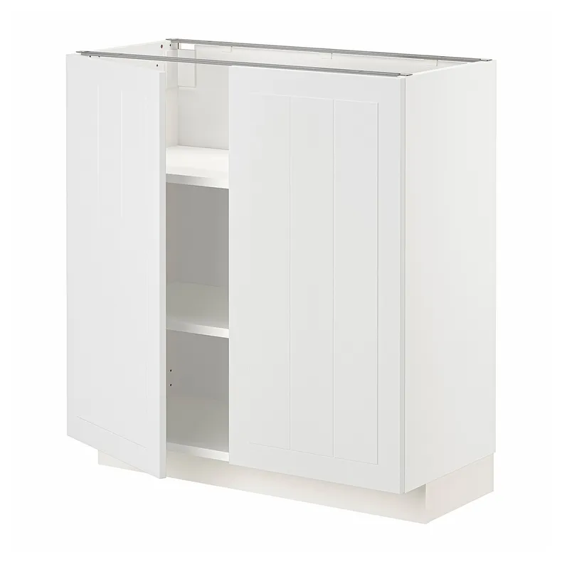 IKEA METOD МЕТОД, підлогова шафа з полицями / 2 дверцят, білий / стенсундський білий, 80x37 см 994.636.14 фото №1