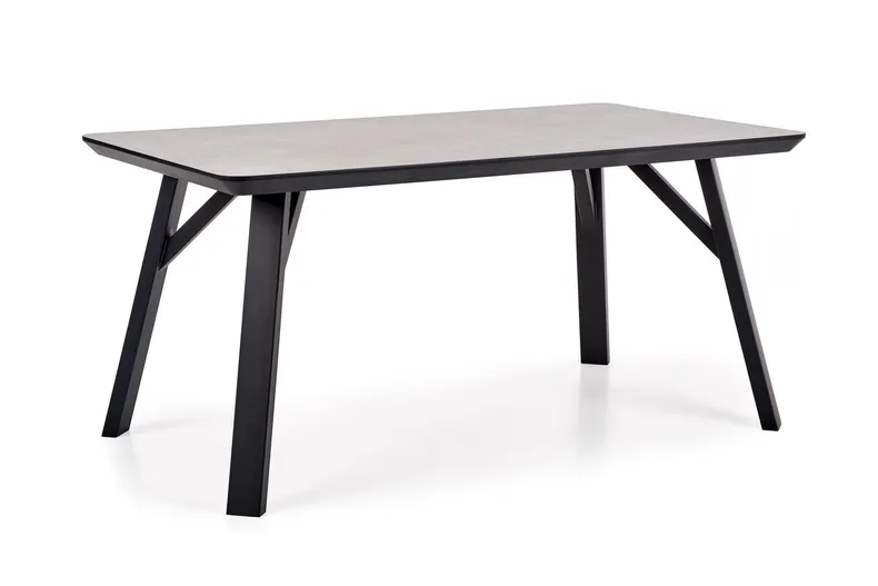 Стол обеденный HALMAR HALIFAX 160x90 см, бетон, черный фото №1