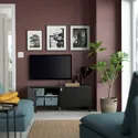 IKEA BESTÅ БЕСТО, тумба для телевізора з дверцятами, чорно-коричневий / ЛАППВІКЕН / СТУББ чорно-коричневий, 120x42x48 см 194.196.15 фото thumb №2