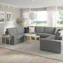 IKEA KIVIK КИВИК, 6-местный п-образный диван, Тибблби бежевый / серый 094.405.80 фото thumb №2