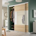 IKEA SKYTTA СКЮТТА / MEHAMN / AULI МЕХАМН / АУЛИ, дверь раздвижная, комбинация, Белое зеркало с тонировкой под дуб, 202x205 см 395.759.21 фото thumb №2