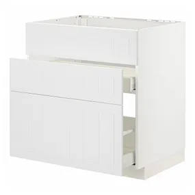 IKEA METOD МЕТОД / MAXIMERA МАКСИМЕРА, шкаф под мойку+3фасада / 2ящика, белый / Стенсунд белый, 80x60 см 794.094.73 фото