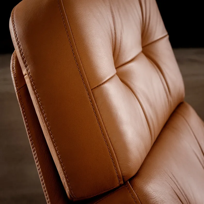 IKEA HAVBERG ХАВБЕРГ, кресло с табуретом для ног, Гранн / Бомстад золотисто-коричневый 394.853.22 фото №3