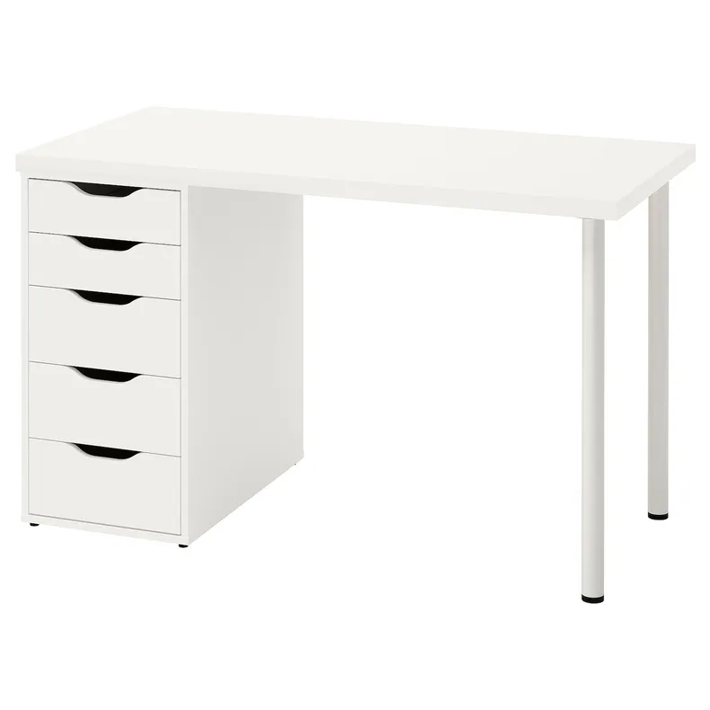 IKEA LAGKAPTEN ЛАГКАПТЕН / ALEX АЛЕКС, письмовий стіл, білий, 120x60 см 694.168.17 фото №1