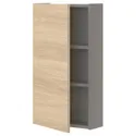 IKEA ENHET ЕНХЕТ, настінн шафа з 2 поличками/дверцят, сірий/імітація. дуб, 40x17x75 см 393.225.04 фото thumb №1