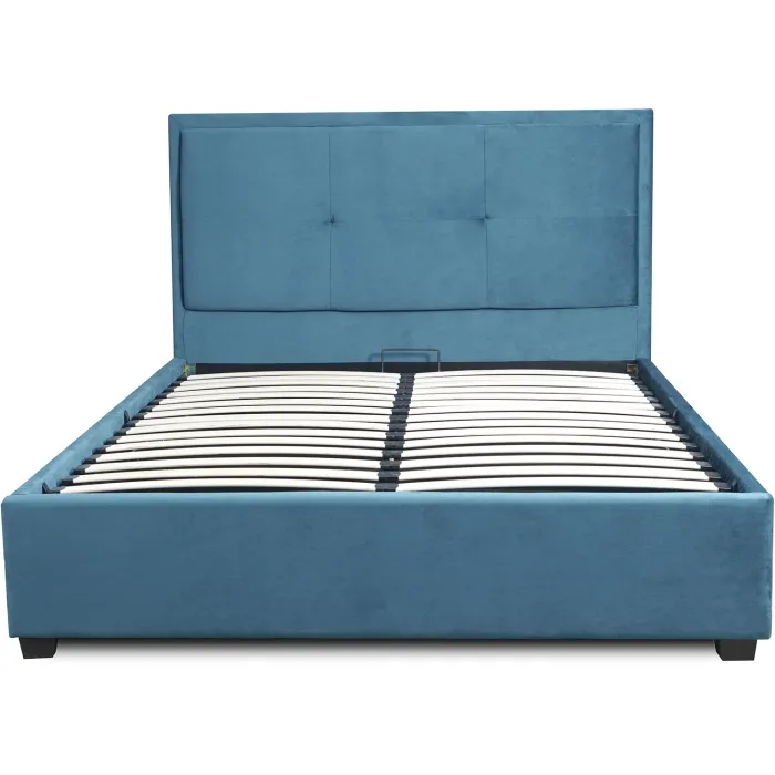 Кровать двуспальная бархатная MEBEL ELITE ANDRE Velvet, 140x200 см, Темно-синий фото №10