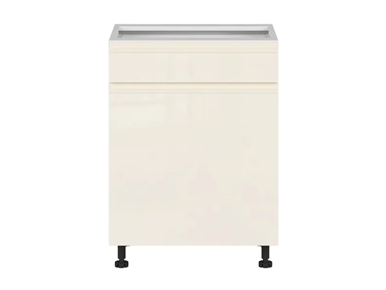 BRW Правосторонний кухонный шкаф Sole 60 см с выдвижным ящиком магнолия глянцевая, альпийский белый/магнолия глянец FH_D1S_60/82_P/SMB-BAL/XRAL0909005 фото №1