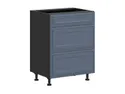 BRW Кухонный цокольный шкаф Verdi 60 см с выдвижными ящиками mystic matt, черный/матовый FL_D2S_60/82_2SMB/B-CA/MIM фото thumb №2