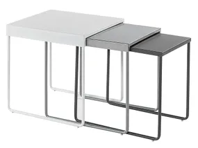 Комплект журнальных столиков SIGNAL VICKY, 40x45 белый/серый фото