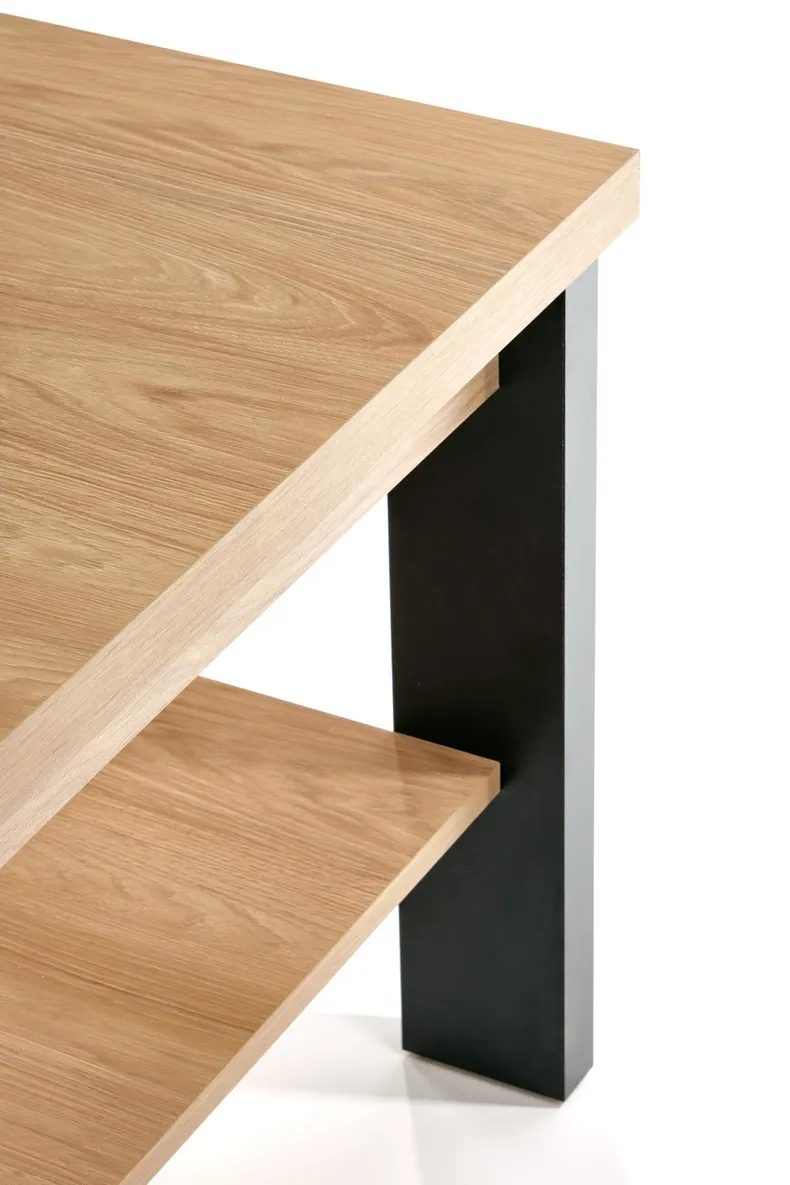 Журнальний стіл HALMAR JENNA 120x60 см, стільниця : натуральний гікорі, ніжки : чорні фото №4
