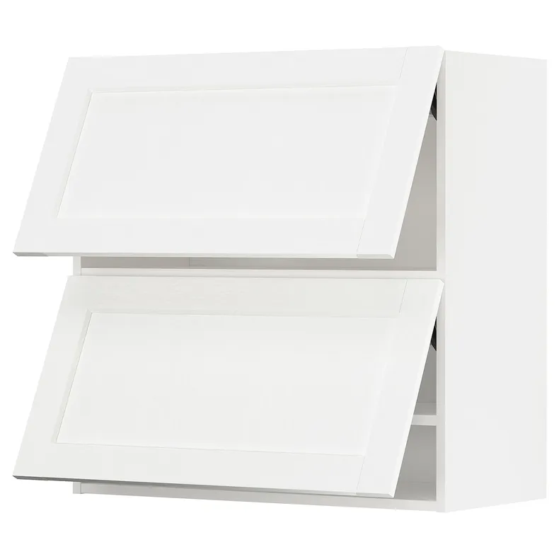 IKEA METOD МЕТОД, настінна шафа, горизонт, 2 дверцят, білий Енкопінг / білий імітація дерева, 80x80 см 494.734.94 фото №1