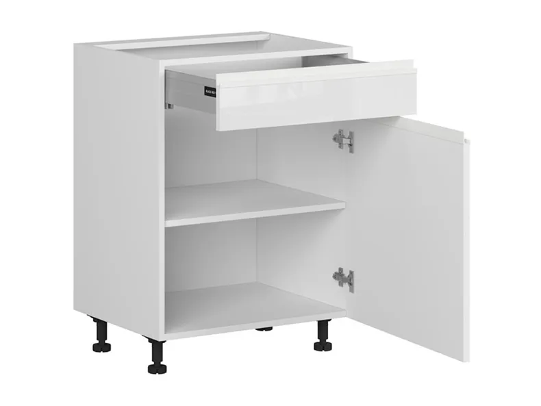 BRW Правосторонний кухонный шкаф Sole 60 см с выдвижным ящиком тихий белый глянец, альпийский белый/глянцевый белый FH_D1S_60/82_P/STB-BAL/BIP фото №3