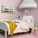 IKEA BARNDRÖM БАРНДРЁМ, пододеяльник и наволочка, рисунок сердца белый / розовый, 150x200 / 50x60 см 605.043.66 фото thumb №3