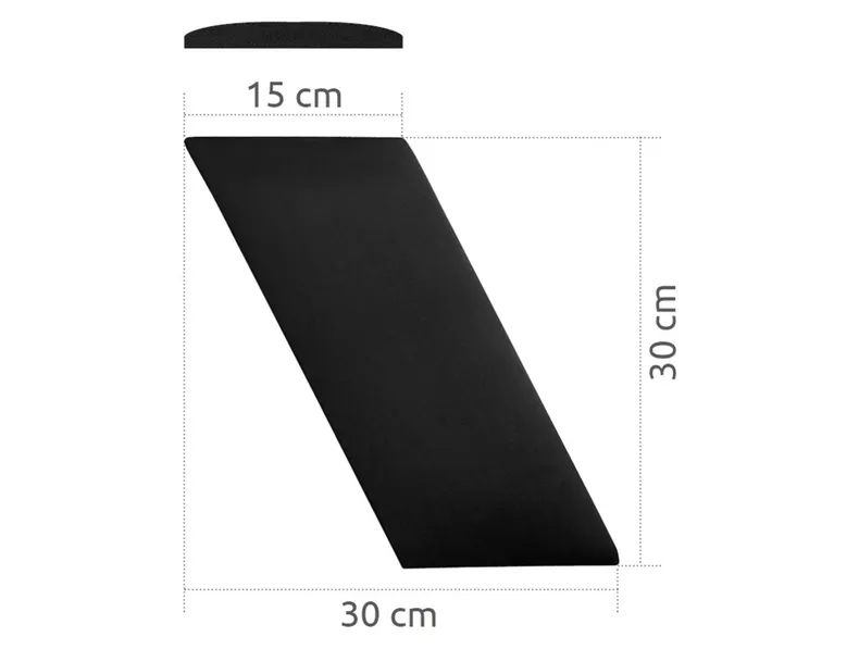 BRW Мягкая панель параллелограмм L 15x30 см черная 081255 фото №3