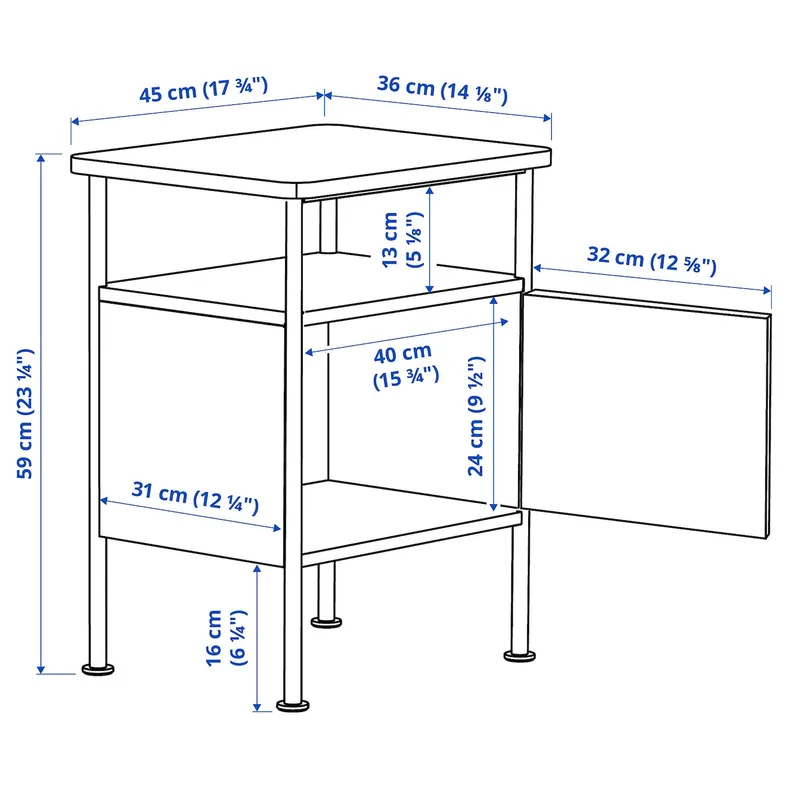 IKEA GRÅFJÄLLET ГРОФЙЕЛЛЕТ, приліжковий столик, антрацит, 45x36x59 см 205.702.21 фото №8