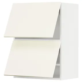 IKEA METOD МЕТОД, навісна шафа гориз 2 дверц нат мех, білий / ВАЛЛЬСТЕНА білий, 60x80 см 395.072.82 фото