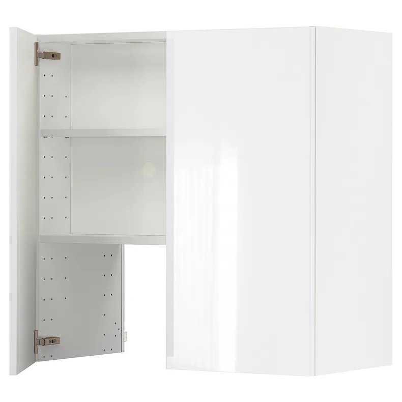 IKEA METOD МЕТОД, навесной шкаф д / вытяжки / полка / дверь, белый / Рингхульт белый, 80x80 см 795.043.52 фото №1