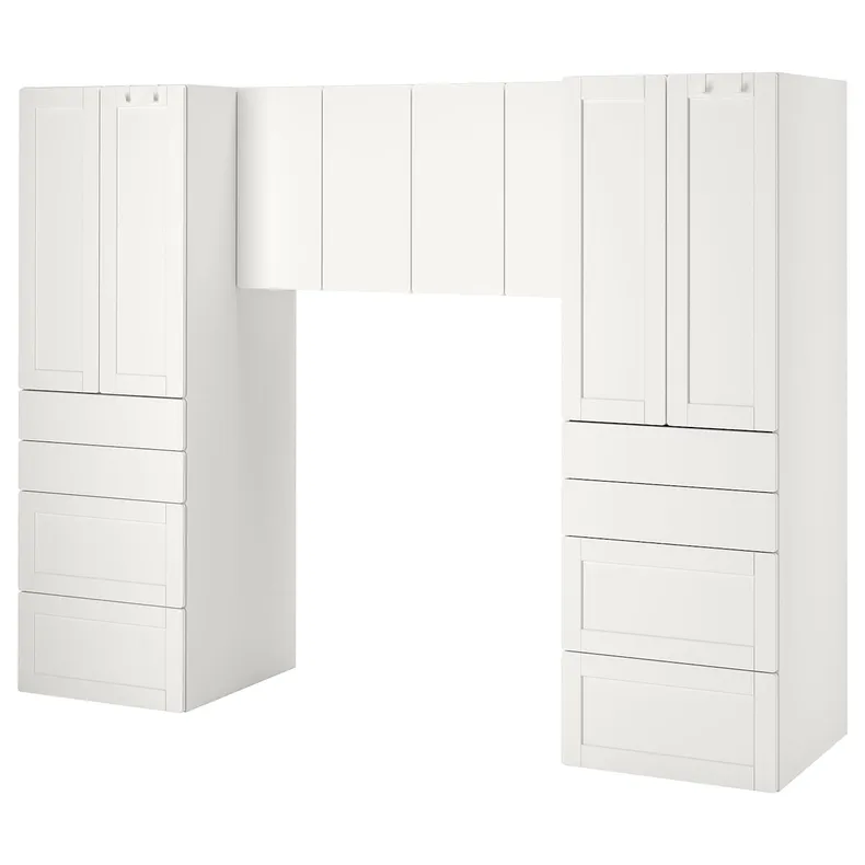 IKEA SMÅSTAD СМОСТАД, комбинация д / хранения, белая / белая рама, 240x57x181 см 894.319.30 фото №1