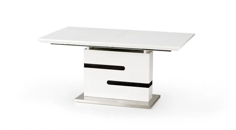 Кухонний стіл HALMAR MONACO 160-220x90 см, білий / попелястий фото №1