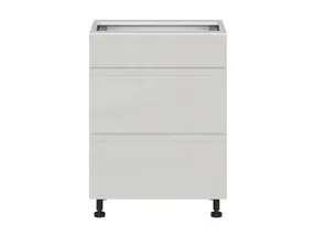 BRW Кухонный цокольный шкаф Sole 60 см с выдвижными ящиками светло-серый глянец, альпийский белый/светло-серый глянец FH_D3S_60/82_2STB/STB-BAL/XRAL7047 фото