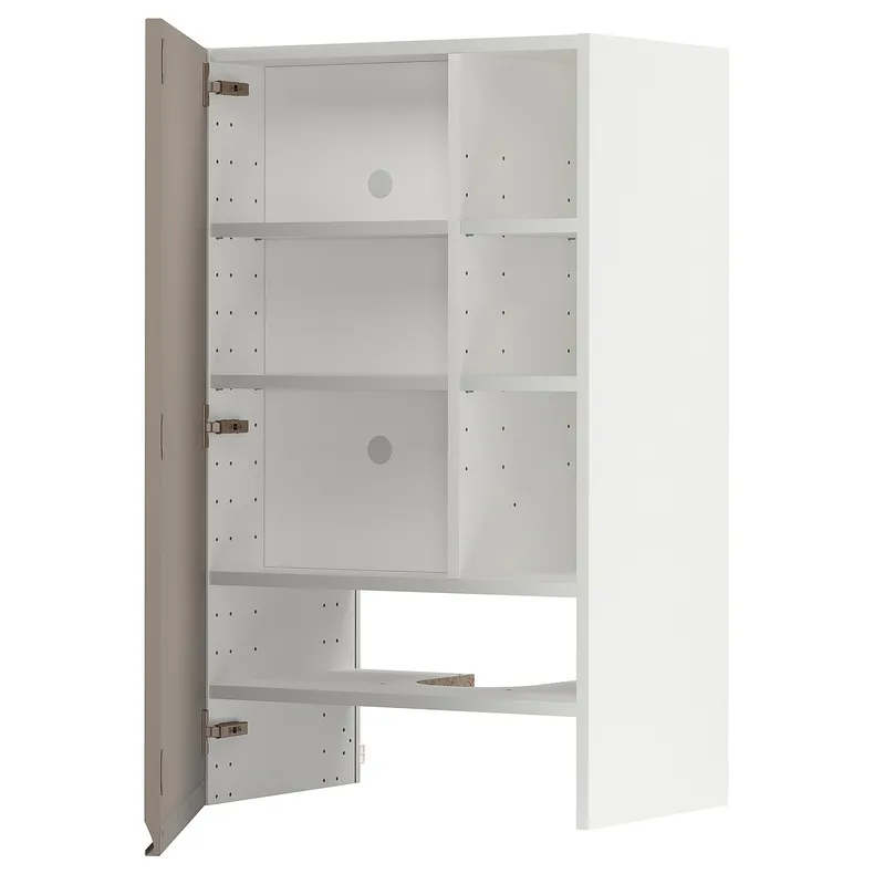 IKEA METOD МЕТОД, навесной шкаф д / вытяжки / полка / дверь, белый / матовый темно-бежевый, 60x100 см 795.042.29 фото №1