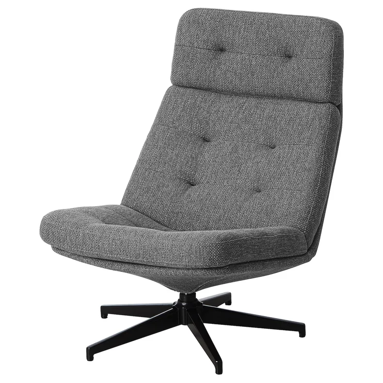 IKEA HAVBERG ХАВБЕРГ, крісло обертове, ЛЕЙДЕ сірий / чорний 505.148.94 фото №1