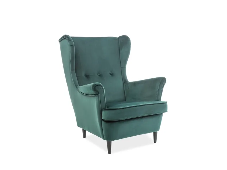 Мягкое кресло бархатное SIGNAL LORD Velvet, Bluvel 78 - зеленый фото №1