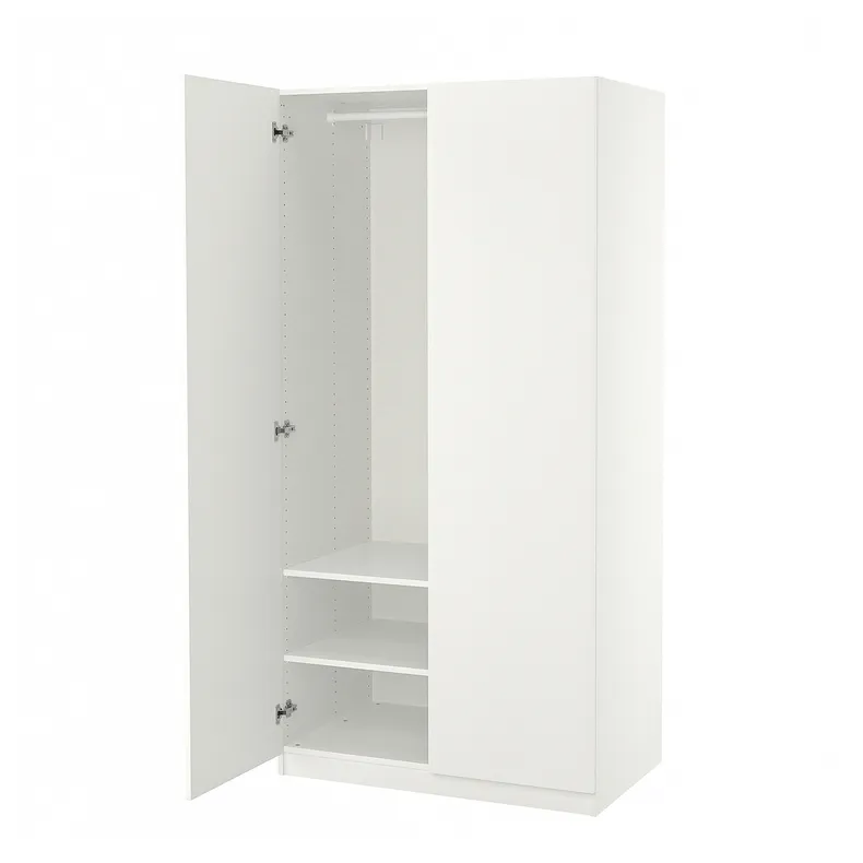 IKEA PAX ПАКС / FORSAND ФОРСАНД, гардероб, білий / білий, 100x60x201 см 495.006.52 фото №1