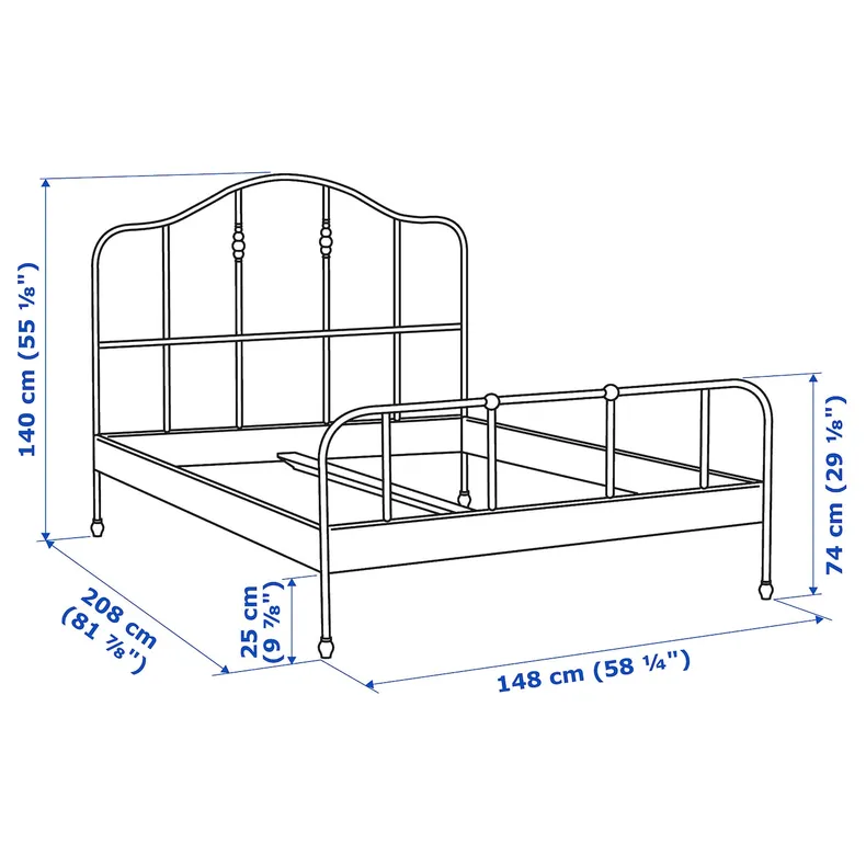 IKEA SAGSTUA САГСТУА, каркас ліжка, чорний / Ліндборн, 140x200 см 694.950.27 фото №10