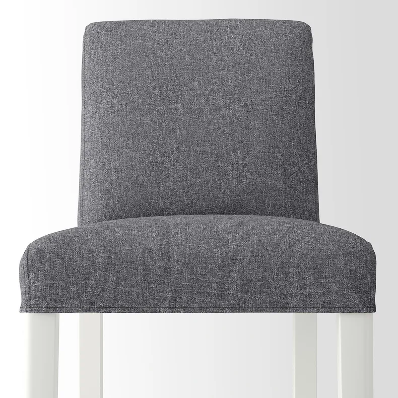 IKEA BERGMUND БЕРГМУНД, барний стілець зі спинкою, білий / Gunnared середньо-сірий, 62 см 893.846.84 фото №4