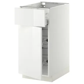IKEA METOD МЕТОД / MAXIMERA МАКСИМЕРА, напольн шкаф с пров корз / ящ / дверью, белый / Рингхульт белый, 40x60 см 294.547.74 фото