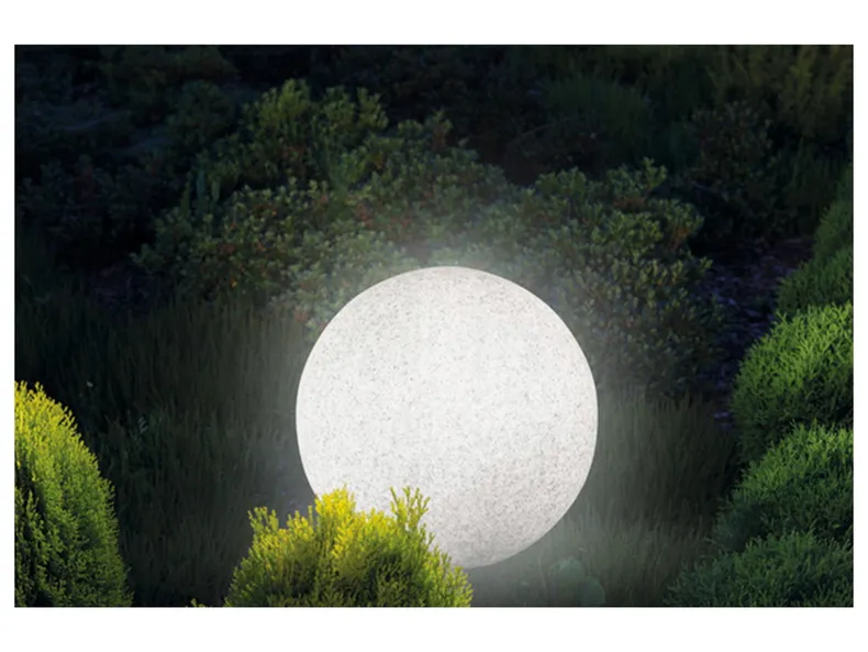 BRW Сфера Stono 40см пластиковий садовий світильник сірий 080642 фото №2