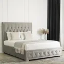 Кровать двуспальная бархатная MEBEL ELITE EVAN Velvet, 140x200 см, серый фото thumb №2