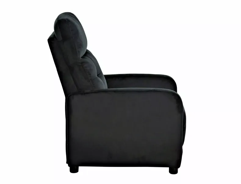 Раскладное кресло бархатное SIGNAL OTUS Velvet, Bluvel 19 - черный фото №3